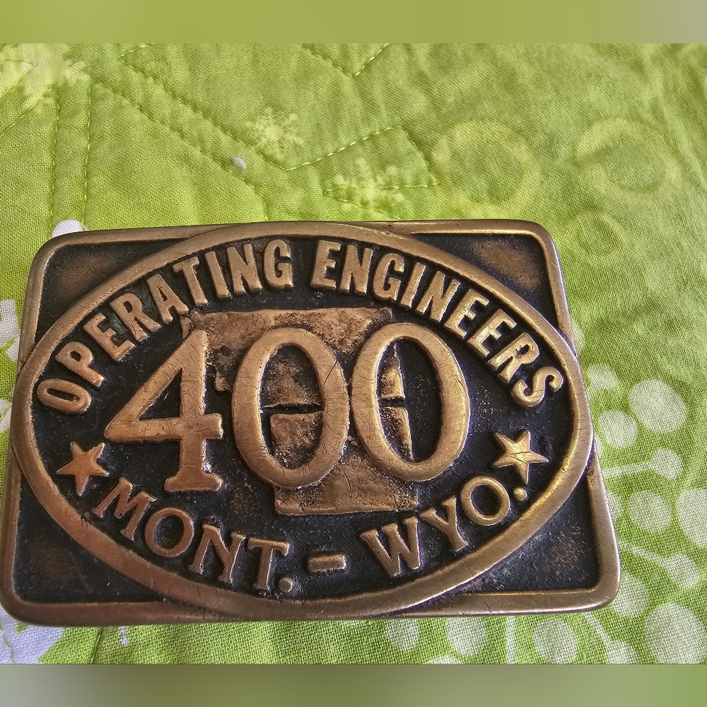 Vintage MT WY Operating Engineers Belt Buckle